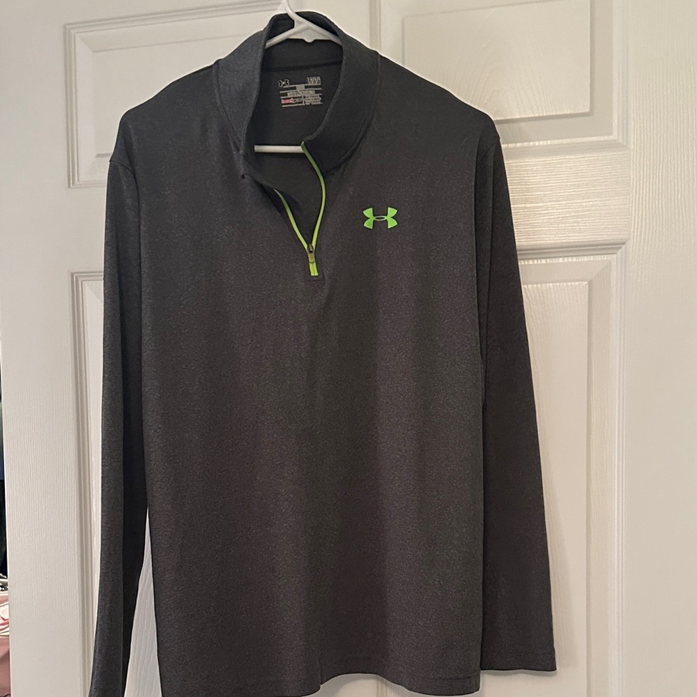 Under Armour Charcoal Pullover with Neon Accents